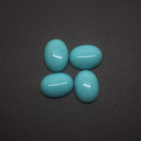 Vente en gros de pierres de turquoise synthétique ovales bleues créées en laboratoire, cabochon, 12x16mm, 1,5g, pour la fabrication de bijoux