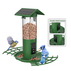 Mangeoire à <span class=keywords><strong>oiseaux</strong></span> intelligente à double caméra 2K HD, alimentée par énergie solaire, capacité de 3 L, vue double à 170 degrés, vision nocturne, contrô<span class=keywords><strong>le</strong></span> par application WiFi - Product Image 1