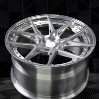 Nouvelles jantes en alliage d'aluminium forgé brossé argenté à cinq branches en deux parties pour Tesla Model 3/Y, design concave profond personnalisé