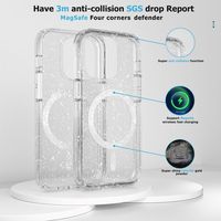 Étui de téléphone magnétique avec paillettes colorées, étui de charge sans fil magnétique pour iPhone 16 Plus, 16 Pro, 16 Pro Max, 17 Pro Max