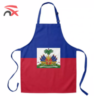 Tablier de cuisine en polyester imperméable avec impression de logo personnalisé, drapeau national haïtien