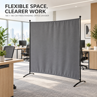 Paravent de bureau autoportant 180x180cm, structure en tube d'acier de 19mm, tissu polyester 180g pour salons professionnels et expositions