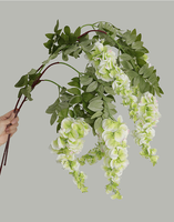 Fleurs artificielles suspendues de haute qualité 3 branches glycine artificielle pour plafond de mariage
