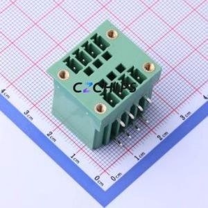 DB2ERHM-3.81-2*4P-GN Plug-in Terminal Block Bent Lead Through Hole,P=3.81mm Board-to-Board / Socket - Closed Screw Fixing 2x4P - Product Image 1