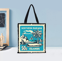 Sac fourre-tout personnalisé motif Saipan, sac à bandoulière portable et réutilisable pour le campus, les sorties du week-end et les cadeaux d'anniversaire