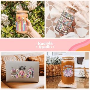 Vinilos UV DTF personalizados para vasos de 16 oz <span class=keywords><strong>con</strong></span> temática de amantes de los libros, pegatinas UV DTF para transferir por fricción, pegatinas para vasos Libbey de 16 oz, manualidades. - Product Image 6