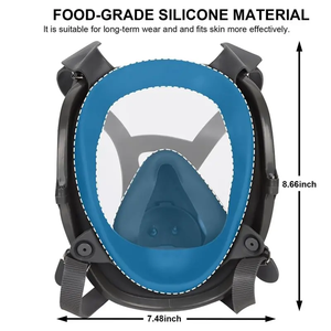Masque respiratoire intégral multifonctionnel industriel en silicone, respirant, anti-poussière et anti-gaz - Product Image 4
