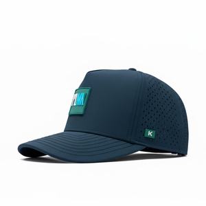 OEM Custom 5 Panel Performance <b>Waterproof</b> <b>Golf</b> Baseball Cap Rubber Patch Snapback <b>Hat</b> Laser Cut Hole Outdoor Sports Cap - Product Image 2