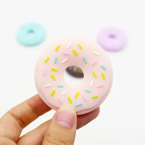 Oem Fabrikant Food Grade Siliconen Baby Bijtring Speelgoed Producten Donut Rubber Babys Tandjes Speelgoed 0 6 Maanden Bijtring