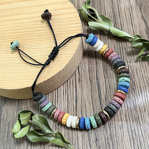 Bracelets tressés en <span class=keywords><strong>pierre</strong></span> de lave arc-en-ciel faits à la main, bijoux d'énergie des chakras de yoga <span class=keywords><strong>volcanique</strong></span>, diffuseur d'huiles essentielles, cadeau - Product Image 5