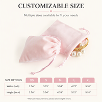 Pochette de rangement pour bijoux en velours avec logo personnalisé, fermeture à cordon réglable et options de taille personnalisées pour les bijoux