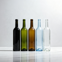 Vente en gros de bouteilles de vin en verre vides de 500 ml avec bouchon en liège, finition noire mate pour les boissons alcoolisées