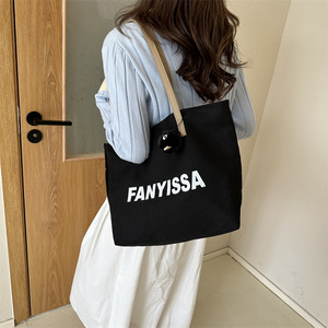 Vegan Eco-Friendly Recycled PU Leather Handle Custom Printed Logo Cotton Canvas Tote <b>Bag</b> <b>Shopping</b> <b>Bag</b> With Custom Logo - Product Image 3