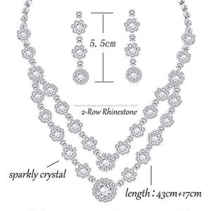 Oro rosa Tono de plata nupcial conjunto de joyas de cristal <span class=keywords><strong>para</strong></span> las mujeres - Product Image 3