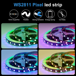 Tira <span class=keywords><strong>de</strong></span> LED ESann RGBIC Dinámica <span class=keywords><strong>de</strong></span> Color <span class=keywords><strong>de</strong></span> Ensueño, DC12V/24V, Ws2811, SMD5050, 60leds/m, 10MM, PCB Negro, Pixel direccionable - Product Image 2