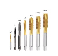 Tige de taraudage HSS TiN-Coated Tiangong M6542 à cannelure droite et spirale, pour filetages grossiers et fins