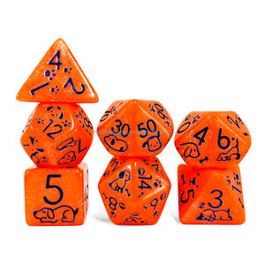 Dados Poliédricos Personalizados HS DICE con Logotipo, Dados Acrílicos con Diseño de Perro, Juego de Dados Multicolor Opcional para Juegos de Rol como Dungeons and Dragons - Product Image 1