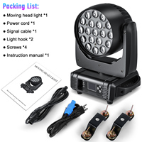 U`King 19*15 RGBW 4-en-1 Projecteur de Scène Mobile à Faisceau Concentré 300W DMX512, 19 Têtes Mobiles LED Zoom 15W