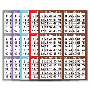 Boletos de Bingo Clásicos en 15 Colores, Papel para Jugar Bingo, Cuadrícula Numérica, Impresión Digital, Tarjetas de Bingo Personalizadas - Product Image 1