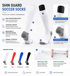 Calcetines de Compresión Transpirables y Cómodos de Secado Rápido Antiolor para Fútbol con Bolsillo - Product Image 6