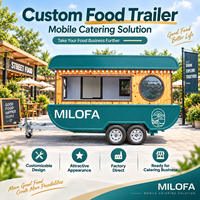 Remorque de camion de cuisine mobile ronde avec équipement de cuisine, conçue pour la vente de restauration rapide de rue et la fourniture directe de services de traiteur en usine