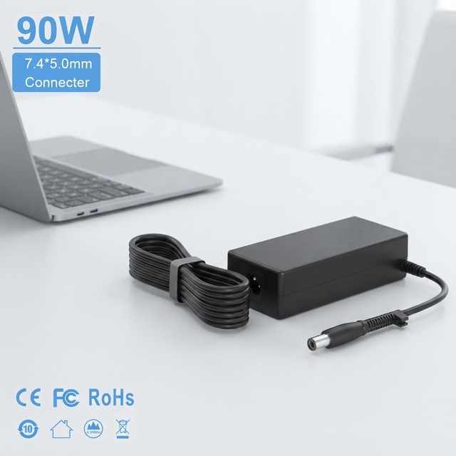 90W AC DC Desktop Power Adapter 7.4*5.0mm Big Round DC Plug Replacement Laptop Charger