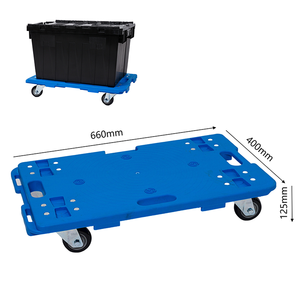 Vente en gros Portable à 4 roues Heavy Duty <span class=keywords><strong>Hand</strong></span> Truck <span class=keywords><strong>Trolley</strong></span> Plastique PP Métal Cadre en acier OEM Plateforme de déplacement facile personnalisable - Product Image 1