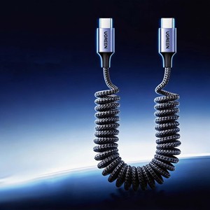 UGREEN Coiled <b>USB</b> C <b>to</b> <b>USB</b> C <b>Cable</b> 100W 5A PD Fast Charging Nylon Braided Spring Retractable Data <b>Cable</b> - Product Image 2