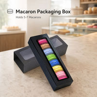 Clear Window Macaron Box Paperboard Dessert Gift Packaging Food Box for Bakery Retail and Gifting