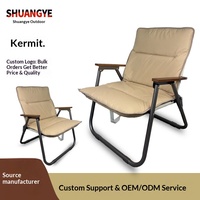 Nouveau modèle de chaise pliante de jardin en acier inoxydable, chaise lune portable pour le camping, la plage, le bureau, la pause déjeuner, mobilier Kermit