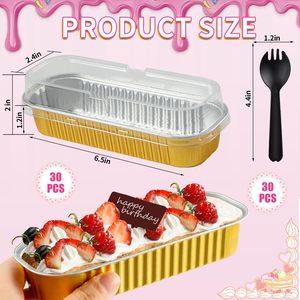 C200 165*65*30mm 6.76oz Mini Durian Cupcake <b>Aluminium</b> Foil <b>Container</b> Baking Cups With Lids Cake <b>Container</b> Disposable Food Box - Product Image 4