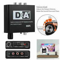 Convertidor de Audio Digital a analógico, decodificador de 3,5mm, amplificador AUX RCA, adaptador Toslink, salida Coaxial óptica, DAC de 24 bits, DAC