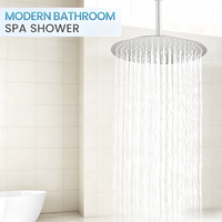 Pommeau de douche pluie 16 pouces en acier inoxydable nickel brossé, design fin, à pression accrue et débit élevé, moderne, pour salle de sport