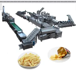 Máquina de batatas fritas fritas fritas congeladas, linha de produção de batatas fritas francesas com ce iso, novo, 2020 9001