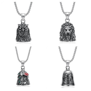RFJEWEL Titanio Acero Retro Punk Viento retro León San Miguel el Ángel Lucky Riding Bell - Product Image 1