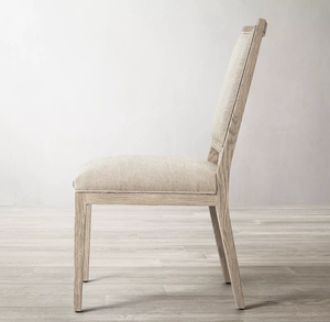 Rhoohill colore personalizzato di lusso moderno lino bianco sedie da pranzo stile americano con schienale alto <span class=keywords><strong>sedia</strong></span> da pranzo per interni in <span class=keywords><strong>legno</strong></span> - Product Image 4