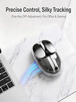 MOFii M60 Translucent Striped BT 2.4G Wired Triple Mode Quiet Ergonomic Office Gaming Rechargeable 400mAh Wireless Mouse