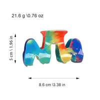 Nouveau Design arc-en-ciel couleur en forme de M cheveux griffe haut de gamme PVC épingle à cheveux requin pince frais moyen cheveux accessoires pour les femmes