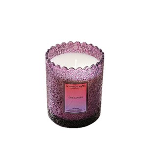 Embossed Glass Scented Candle Plant Soy Wax Smokeless Aroma Candle Wholesale Gift For Festival Souvenir - Product Image 1