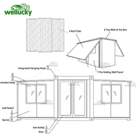 Maisons préfabriquées modulaires pliables mobiles WELLUCKY, directement de l'usine, maison-conteneur, maison de camping détachable pas chère, maison mobile