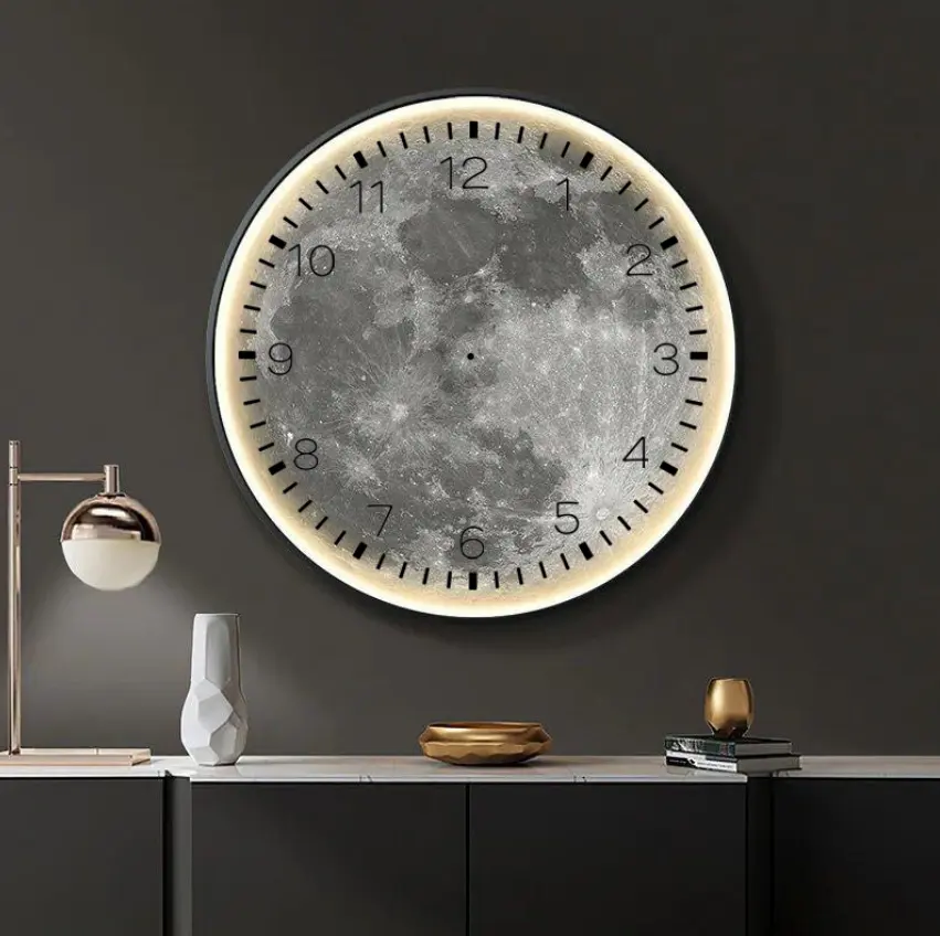 Creative LED Moon Wall Lamp Simple Modern Printed Corridor and Living Room Background Wall Painting for Portrait Subjects
