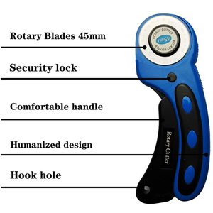 Poignée de luxe, coupeur rotatif de tissu à lame ronde de 45MM avec 5 lames - Product Image 2