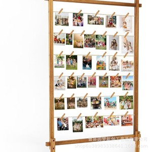 Expositor de fotos de madera para guarderías, con tablero de mensajes adicional, expositor de fotos Polaroid, decoración de pared con fotos - Product Image 2