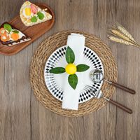 Lot de porte-serviettes rustiques en forme de citron avec corde en jute, motif botanique, pour décoration de table de mariage
