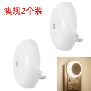 Australian <b>Plug</b> <b>In</b> Night <b>Light</b> 2 Pack Led Warm White <b>Light</b> Socket Power Supply Energy Saving Moon Shape - Product Image 1