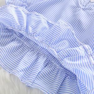 Conjunto de ropa de verano para niña, 2 piezas: Camisa a rayas con volantes y chaqueta, jeans huecos, ropa de otoño para niñas, vestido. - Product Image 2