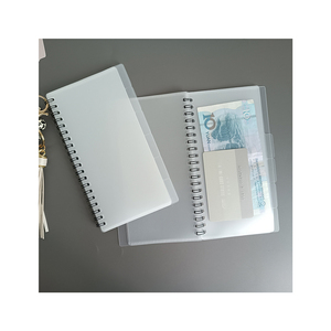 Nueva Tendencia, Libreta Espiral Negra Portátil de Plástico Esmerilado con Bolsillo para Dinero, Kit de Finanzas con Sobres para Efectivo, Libreta de Presupuesto - Product Image 1