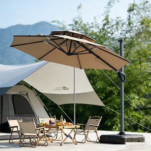 Payung Patio Besar untuk Luar Ruangan dengan Tiang Samping, Alas Air, Gaya Payung Romawi dari Aluminium untuk Taman Restoran - Product Image 1