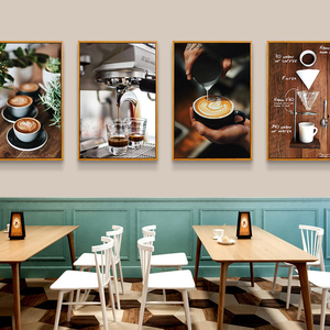 Retro Aluminum Alloy Mural Printed Background Wall for Coffee Art <strong>Poster</strong> <strong>Milk</strong> Tea Shop Decorative Oil Painting Real Scene - Product Image 2