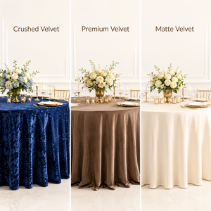 Wholesale Velvet <b>Tablecloth</b> Finish Choices Crushed Premium Matte <b>Round</b> Covers <b>for</b> Wedding Event Projects - Product Image 1